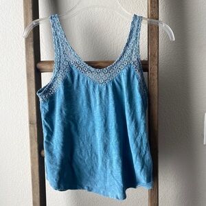 Mossimo blue tank -  crochet detail